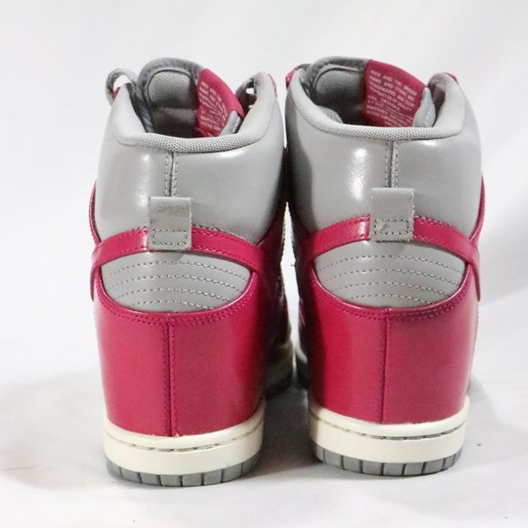 NIKE Dunk Sky Hi Med Grey /Sport Fuchsia-Sail Hidden Wedge Sneakers Sz 10 US - Picture 7 of 15